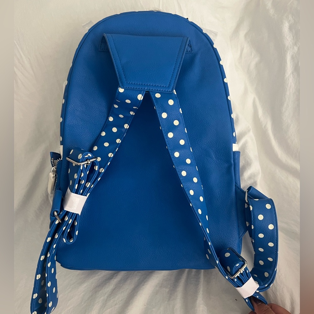 đź‘‘âś…PRICE FIRMâś…Large Blue Polka Dot Backpack - Picture 3 of 14